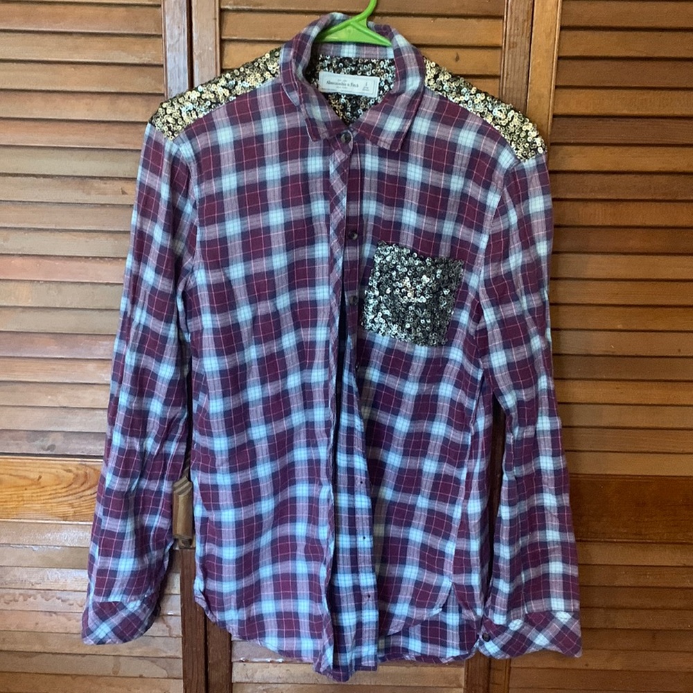 Abercrombie and Fitch flannel shirt. All the glitter!